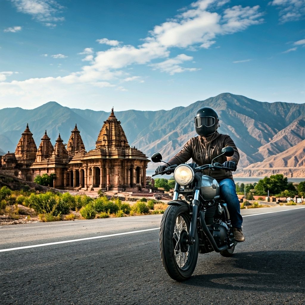 Rider in scenic landscape